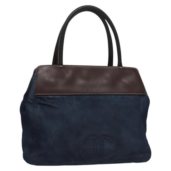 CHANEL Hand Bag Denim Blue CC - Picture 1 of 15